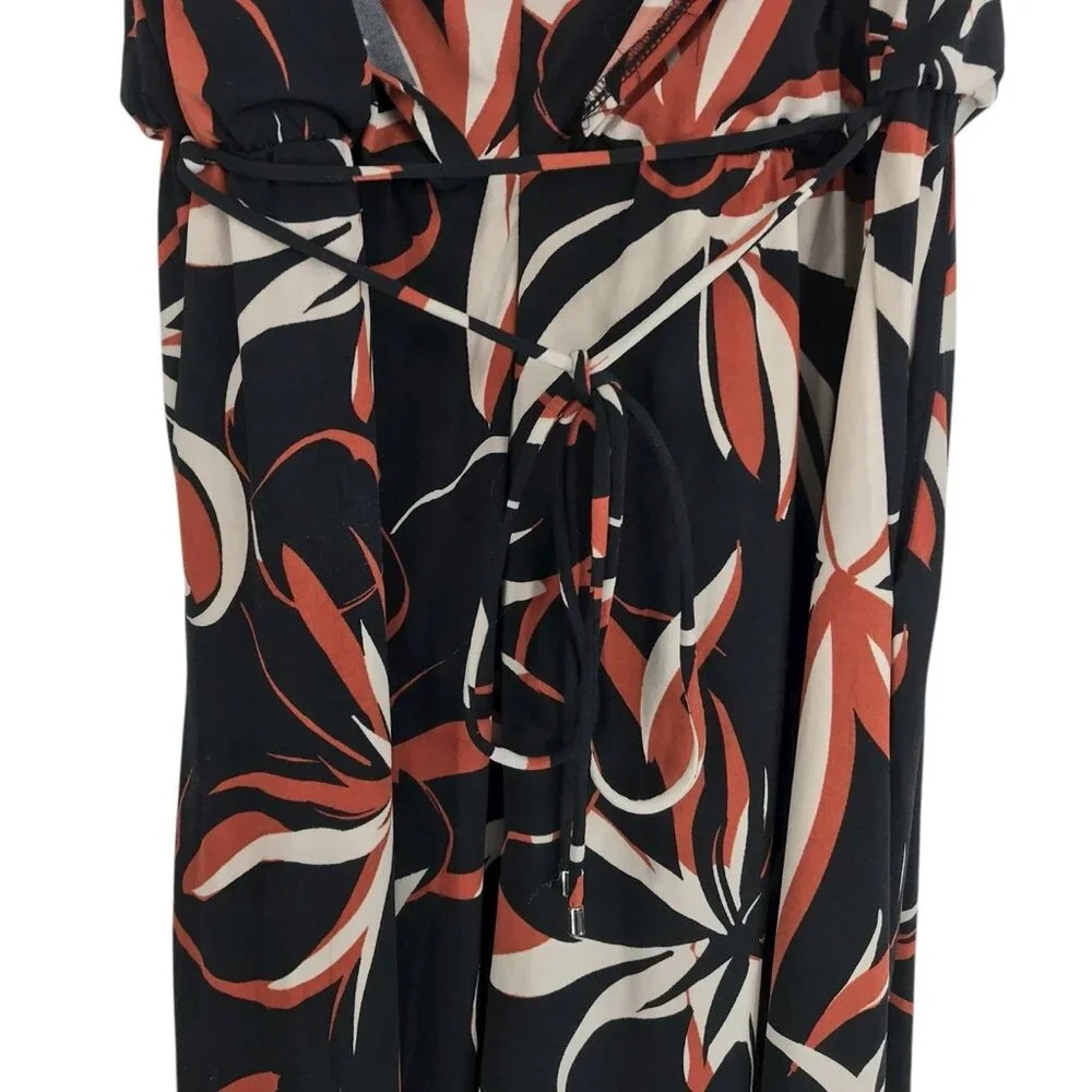 Cynthia Rowley Jumpsuit Romper Womens Size XL Black Floral Sleeveless Stretch‎ - Picture 7 of 13